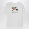 Burberry Ekd Check Cotton T-shirt In White