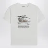 Burberry White Cotton T-shirt With Ekd Design Women In White