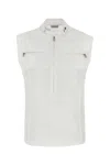 Burberry High Neck Cotton Vest In White