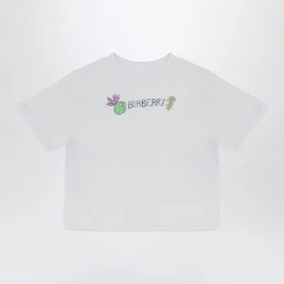 Burberry White Crew-neck T-shirt With Logo