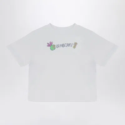 Burberry White Crew-neck T-shirt With Logo