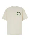 Burberry White Crewneck T-shirt With Embroidered Logo On The Front In Cotton Man In White