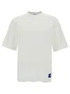 Burberry White Crewneck T-shirt With Equestrain Knight Patch In Cotton Man In Multicolor