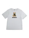 Burberry White Crewneck T-shirt With Logo Print On The Front In Cotton Boy In White