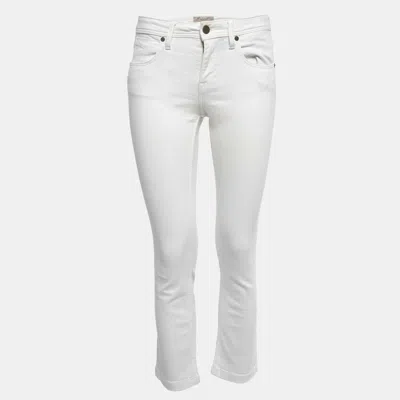 Burberry White Denim Alperton Cropped Jeans S Waist 27"