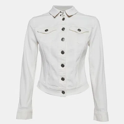 Pre-owned Burberry White Denim Buttoned Jacket S