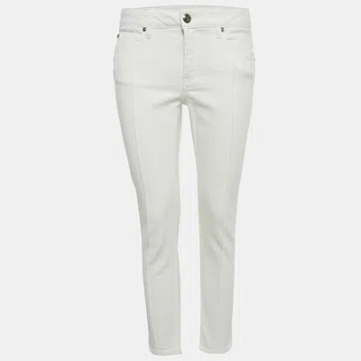 Pre-owned Burberry White Denim Micklesfield Skinny Leg Jeans M/waist 29"