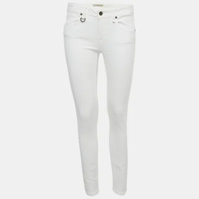 Pre-owned Burberry White Denim Skin Fit Ankle Length Denim M Waist 28"