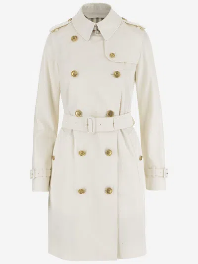 Burberry White Double-breasted Cotton Coat