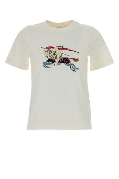 BURBERRY WHITE EKD EMBROIDERED COTTON T-SHIRT