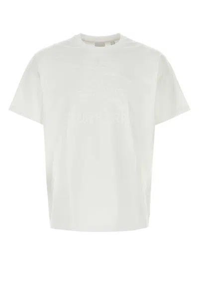 Burberry White Embossed Logo T-shirt