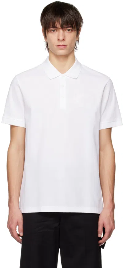 BURBERRY WHITE EMBROIDERED POLO