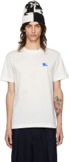 Burberry Mens Salt Ekd-embroidered Short-sleeve Cotton-jersey T-shirt In Salt