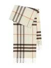 Burberry White Giant Check Cashmere Scarf In Yellow