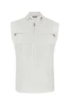Burberry High Neck Cotton Vest In White