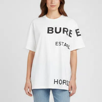 Pre-owned Burberry White Horseferry Graphic Jersey Crewneck T-shirt Xl