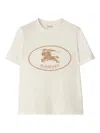 Burberry T-shirt In Cotone Con Knight Stamp In White