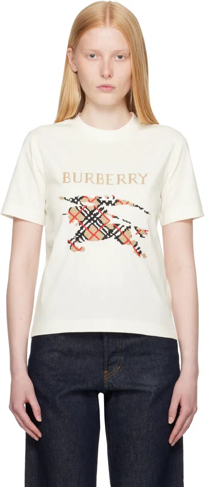 BURBERRY WHITE LARGE LOGO T-SHIRT