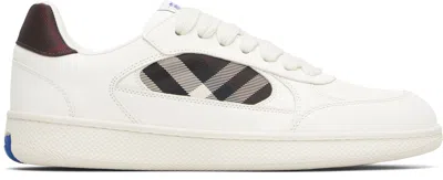 Burberry Leather And Check Sneaker Terrace In White