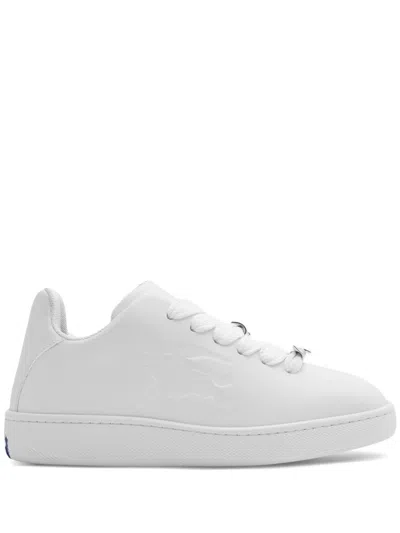 Burberry White Leather Box Sneakers