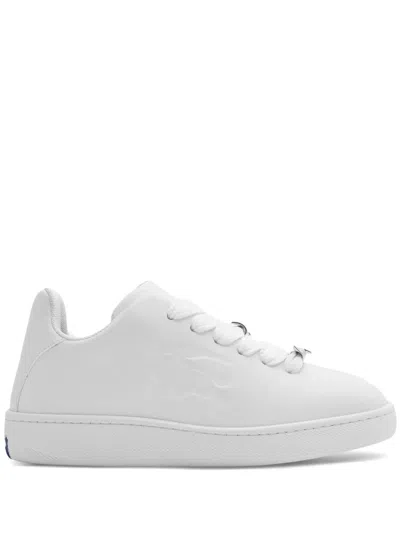 Burberry White Leather Box Sneakers