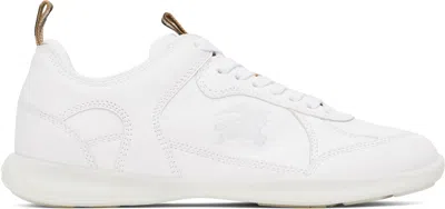 Burberry White Leather Matrix Sneakers