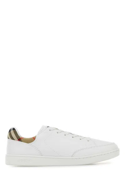 Burberry White Leather Set Sneakers