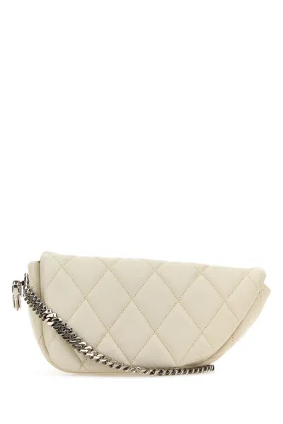 BURBERRY WHITE LEATHER SHIELD LOCK SHOULDER BAG