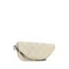 Burberry White Leather Shield Lock Shoulder Bag In Neutral