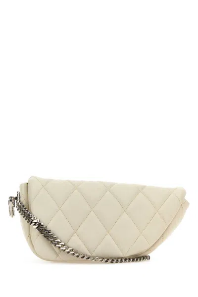 BURBERRY WHITE LEATHER SHIELD LOCK SHOULDER BAG