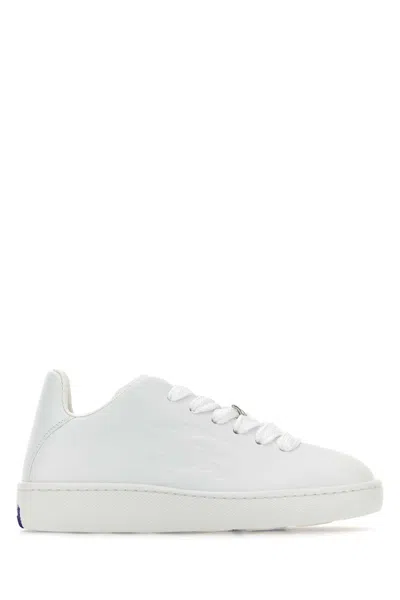 BURBERRY BURBERRY WHITE LEATHER SNEAKERS