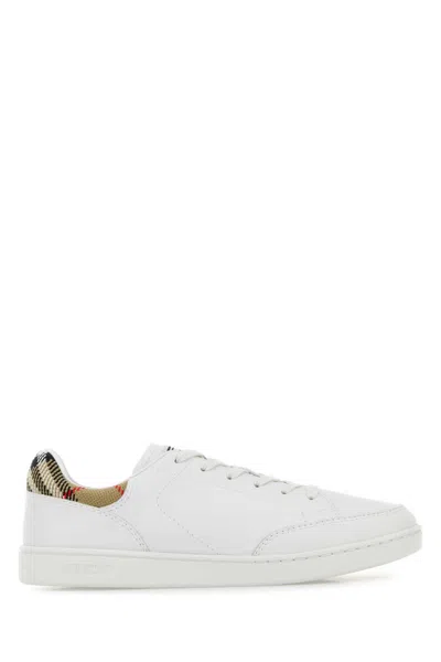 Burberry White Leather Sneakers