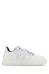Burberry Calf Leather Sneakers With Contrasting Sole And Woven Laces