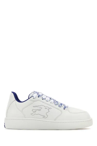 BURBERRY WHITE LEATHER STOCK SNEAKERS