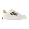 Burberry White Leather Sneaker Terrace And Check