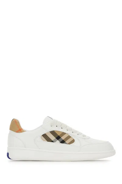 Burberry White Leather Terrence Sneakers