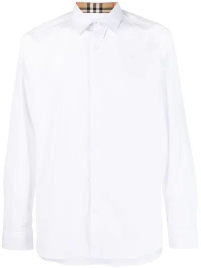BURBERRY WHITE LOGO CHECK SHIRT