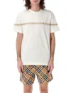Burberry Men's Striped Cotton T-shirt In White
