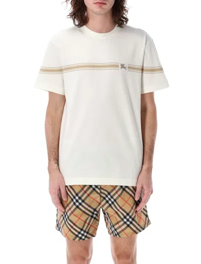 BURBERRY WHITE LOGO CREWNECK T-SHIRT