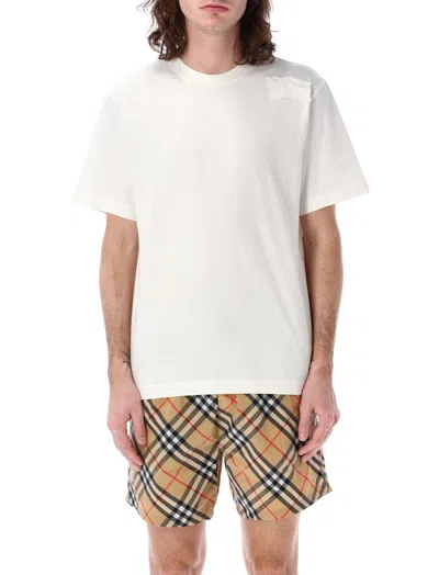 Burberry White Logo Crewneck T-shirt In Chalk