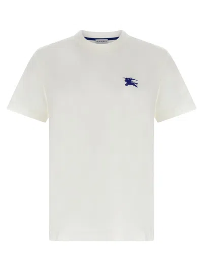 BURBERRY WHITE LOGO EMBROIDERY T-SHIRT