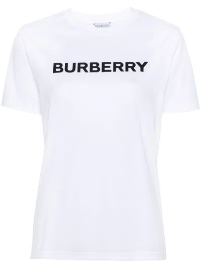 Burberry White Logo Women's T-shirt For Ss24