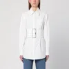 Burberry Striped Shirt With Belt In White