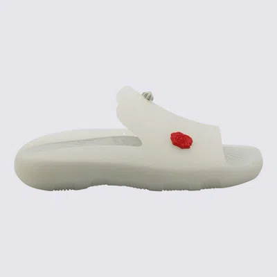 Burberry White Multicolour Rubber Stingray Slides In Pebble