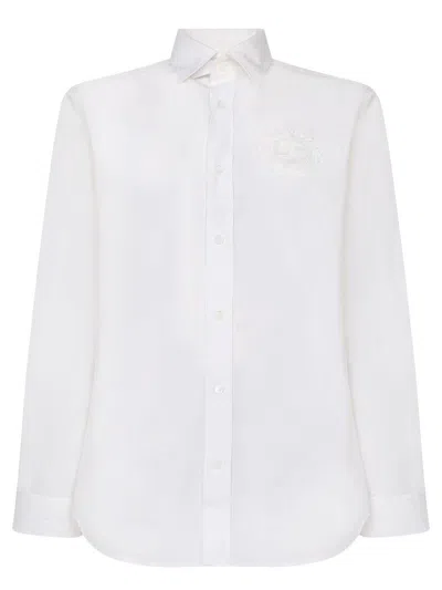 Burberry White Nylon Shirt In Brown