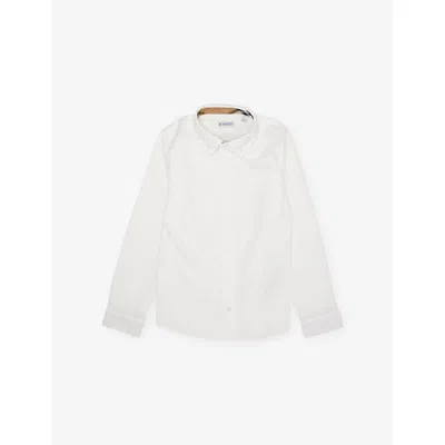 Burberry Kids' White Patch-pocket Regular-fit Cotton Shirt 4-1