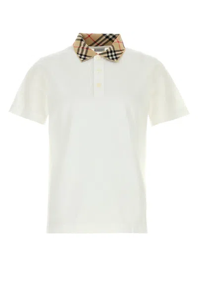 Burberry White Piquet Polo Shirt