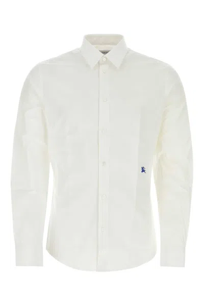 Burberry Equestrian Knight-motif Cotton Shirt In White