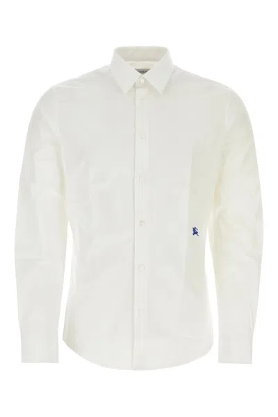 Burberry Equestrian Knight-motif Cotton Shirt In White