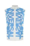 Burberry Slogan Print Sleeveless Shirt In Blue